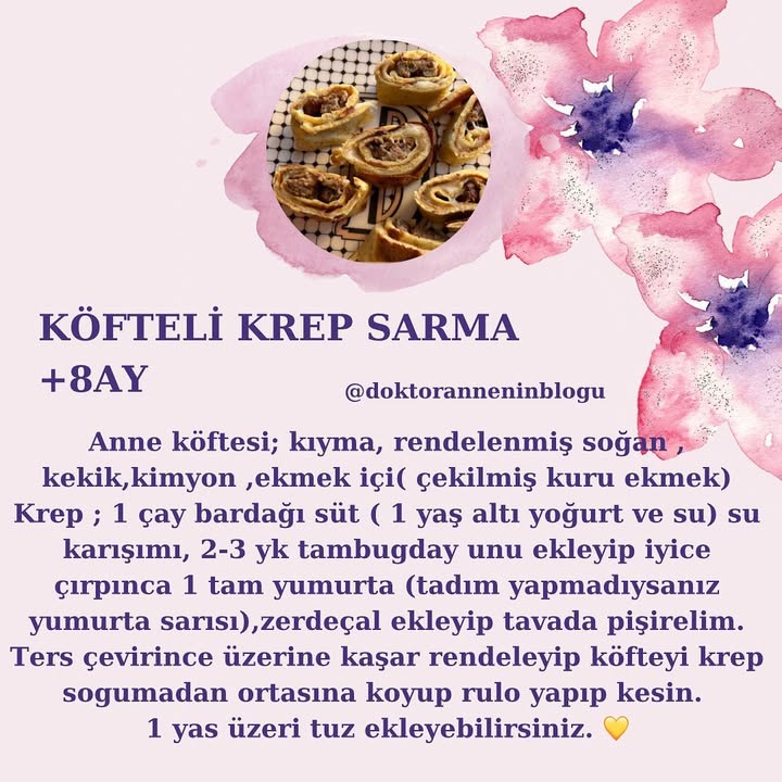 Köfteli Krep Sarma (+8 ay)
