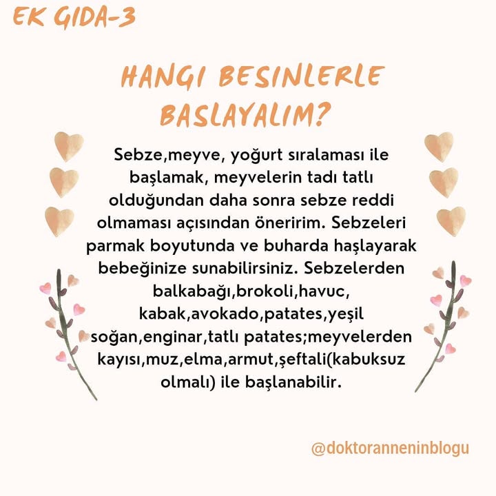 Hangi besinlerle başlayalım?