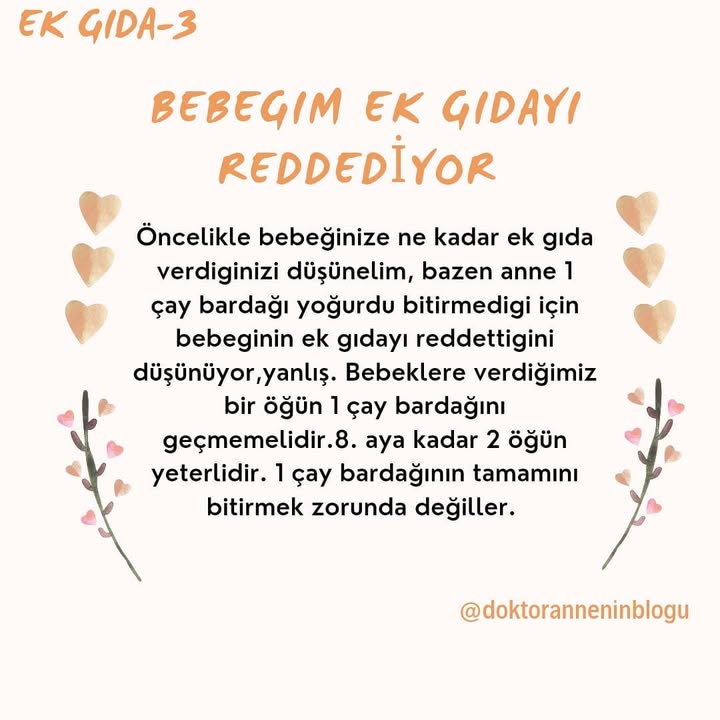 Bebeğim ek gıdayı reddediyor: ne kadar veriyoruz?